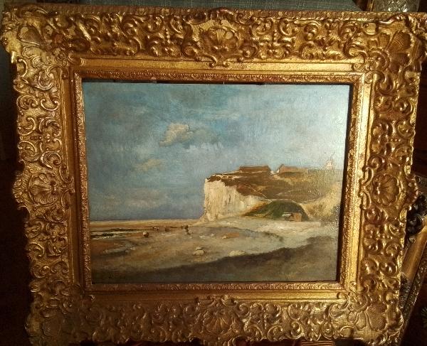 Normandie cliffs of Treport in Normandie - France. O/W 30 x 40 cm