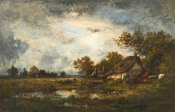 Landscape with houses - 49 × 74 cm